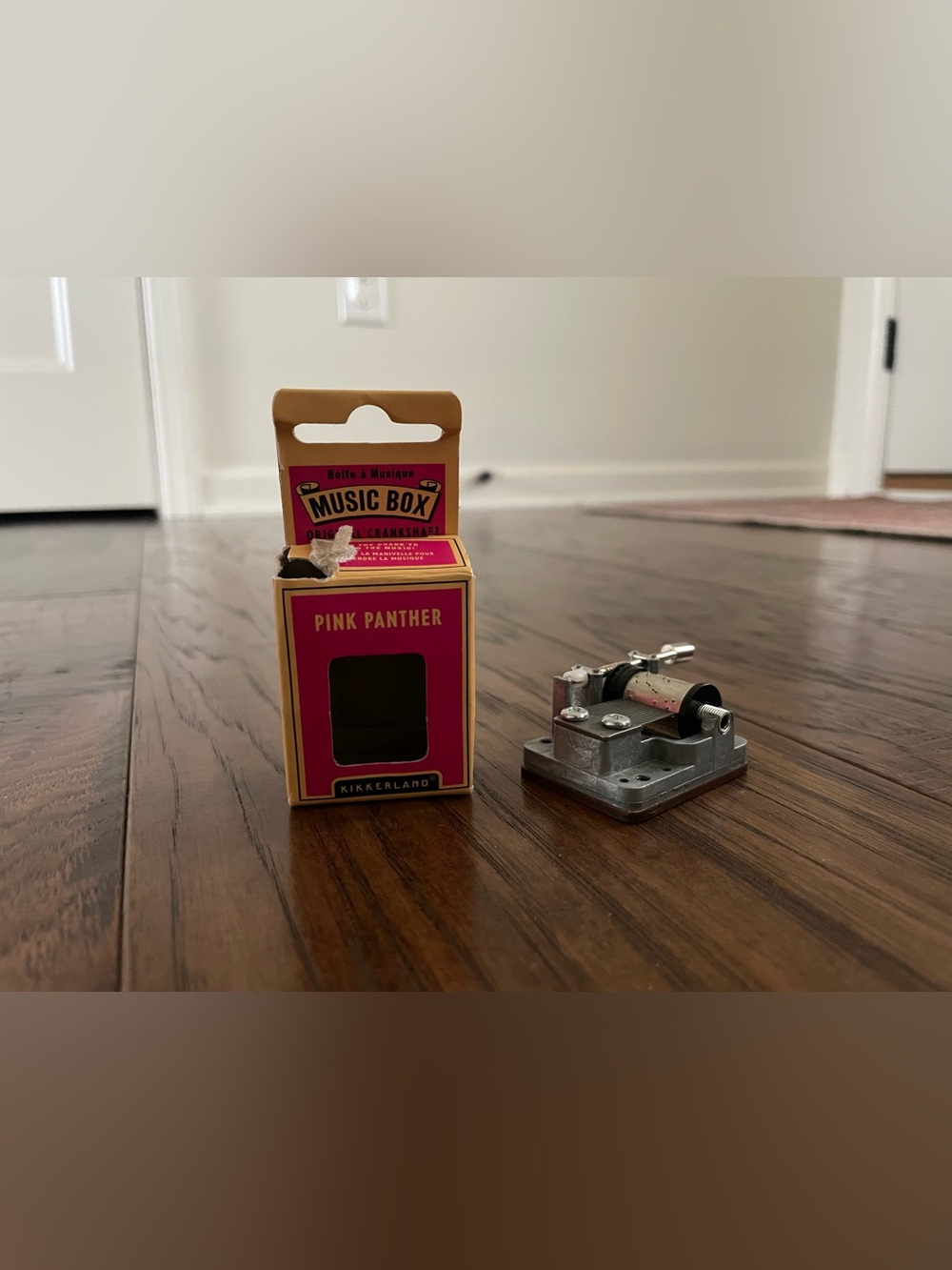 Kikkerland Pink Panther Crank Music Box with Gold Accents